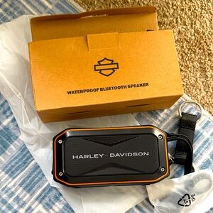 Harley-Davidson Black and Orange Portable Bluetooth Speaker with Strap